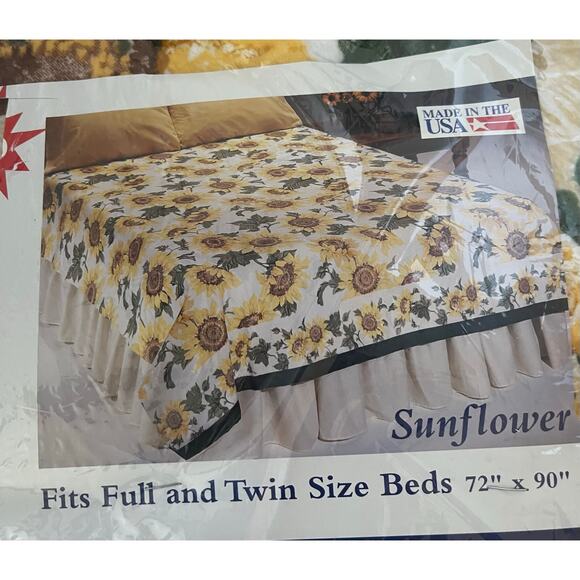 Vintage Beacon  Full / Twin Size Sunflower Fashion Print New Blanket - Picture 6 of 10
